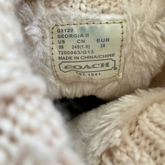 Coach Georgia II Signature Embossed Suede & Knit Boots size 8B. - Picture 8 of 9